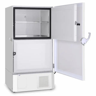 PHCbi FrostLess -86°C upright ultra low temperature freezer with natural refrigerants and EZlatch door handle