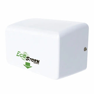Palmer Fixture HD0940 EcoStorm high-speed touchless hand dryer in brushed stainless steel for commercial restroom wall installation.