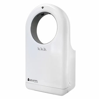 Palmer Fixture iStorm² touchless high-speed hand dryer with Polycarbonate ABS housing and integrated LED sensor.