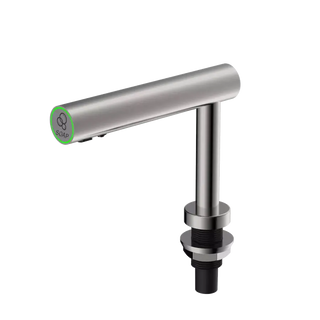 Palmer Fixture SD1500-09 EcoTap touchless foam soap dispenser in brushed stainless steel with modern commercial countertop design.
