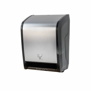 Palmer Fixture TD0265 premium electronic roll towel dispenser in brush matte stainless finish designed for hygienic commercial restroom applications.