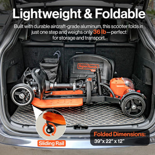 Passport Prime Mobility Scooter - Foldable, 48V Li-Ion Battery, Supports up to 330 lb