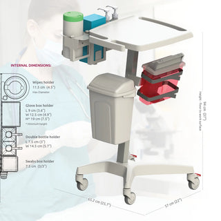 Pegasus Hemodialysis, Dialysis Support Roll Stand Trolley with Included Accessories
