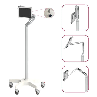 Pegasus Telemedia Roll Stand with Double-Jointed Arm Options