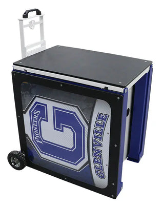 Pivotal Health Aluma Elite PRO Portable Workstation with 'Pioneers Glenville' logo on a white background