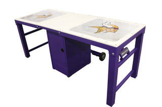 Purple Pivotal Health Aluma Elite PRO Portable Workstation with a white top on a white background