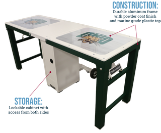Pivotal Health Aluma Elite Portable Workstation with features highlighted on a white background