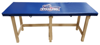 Blue Pivotal Health Classroom/Lab Treatment Table with 'Sterling' branding on a white background