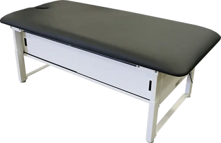 Pivotal Health ME2001 Bariatric Elevating Treatment Table with a dark brown cushion on a white background