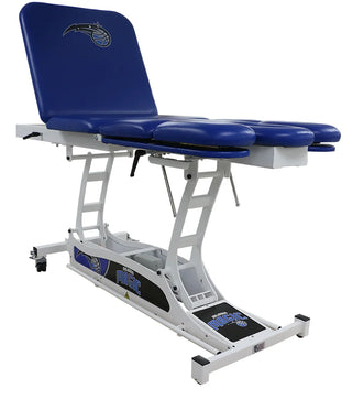 Blue and white Pivotal Health PT9060-650 Leg & Shoulder Therapy Table on a white background