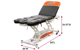 Dimensions of Pivotal Health PT9060-650 Leg & Shoulder Therapy Table on a white background