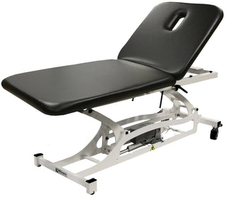 BlackPivotal Health THERA-P Bariatric Electric Treatment Table with white base on a white background