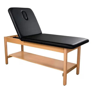 Armedica I9430 Economy Wood Treatment Table, Adjustable Backrest and 500 lb Capacity with wooden base on a white background