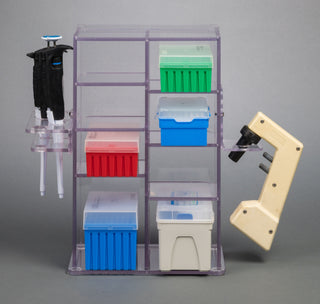 Poltex 4VTORGDBL Lab Bench Vertical Organizer PETG - Double Wide (4+4 Pocket)