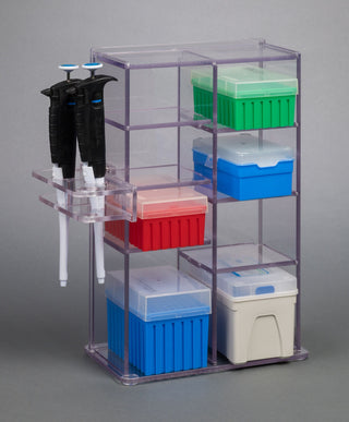 Poltex 4VTORGDBL Lab Bench Vertical Organizer PETG - Double Wide (4+4 Pocket)
