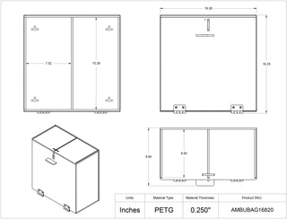 Poltex AMBUBAG16820 Emergency Airway Procedure Storage Box – 16W × 8D × 20T