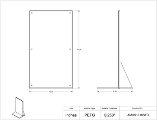 Poltex AMOS1018STD AMOS Benchtop Stand - 10x18in