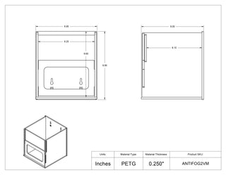 Poltex ANTIFOG2VM-M PETG Anti-Fog Mask Holder with 2-Box Visual Management