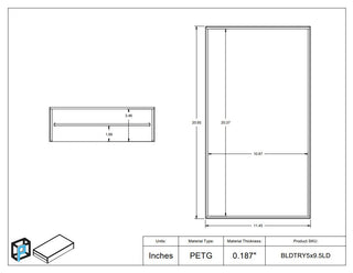 Poltex BLDTRY 5 x 9.5 PETG Blood Tube Rack Organizer Carrying Tray