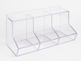 Poltex BLKBNLDTRI6 Triple Bulk Bin with Lid - 6in Wide Compartments