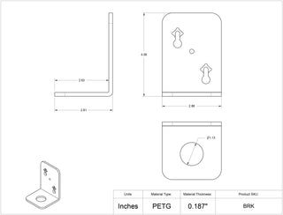 Poltex BRK PETG Pipette Controller Bracket with Wall, Magnet or Tape Mount