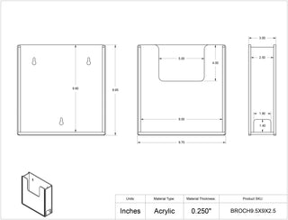 Poltex BROCH9.5X9X2.5 Brochure Holder