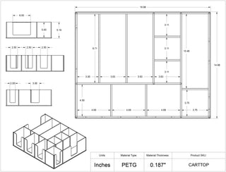 Poltex CARTTOP PETG BSC & Tissue Culture Procedure Organizer Caddy