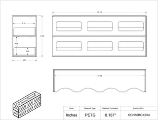 Poltex CON50BOX2X4 Conical Tube Freezer Box Rack - 2×4
