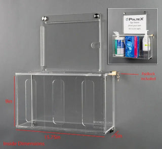 Poltex DECORESPLCK2 Deco Wall Mount Locking Sanitizing Station with Sign Sleeve