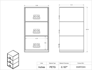 Poltex DWRTOW3 3 Drawer Tower