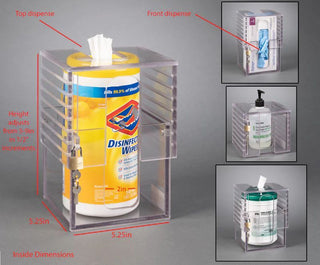 Poltex MINMAX59 Adjustable Locking PETG Universal Wipe Canister Holder