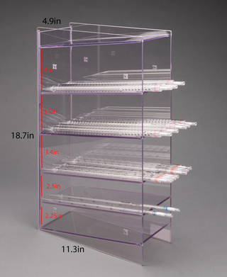 Poltex PGSERPIP5 5 Pocket Serological Pipette Holder (PETG)