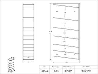 Poltex PGSERPIP6 6 Pocket Serological Pipette Holder (PETG)