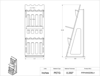 Poltex PIPHANGDBL4 Pipette Rack - 8 Position, 2 Tier