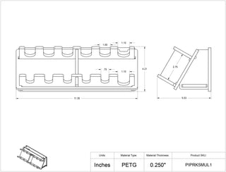 Poltex PIPRKWL Pipettor/Multichannel Wall Hanger