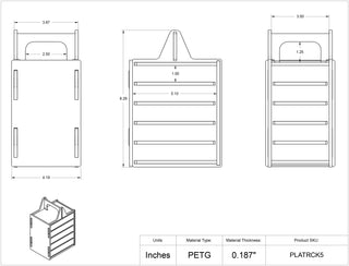 Poltex PLATRCK5 Microtiter Plate Carrying Caddy - 5 Slot