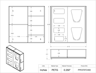 Poltex PPESTAT Modular PETG PPE Isolation Stations for Gowns, Masks & Gloves