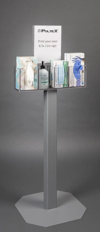 Poltex RESP5POS Respiratory Hygiene Station w/ Sleeve Sign