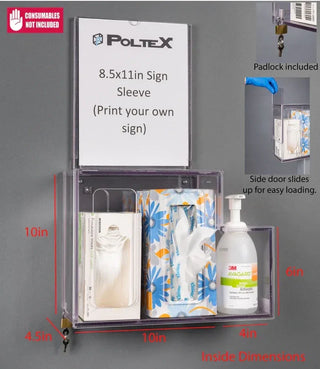 Poltex RESPG Theft Deterrent/Locking Respiratory Hygiene Station G