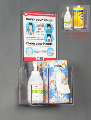Poltex RESPH-S-SLV Respiratory Hygiene Station H on Acrylic Stand