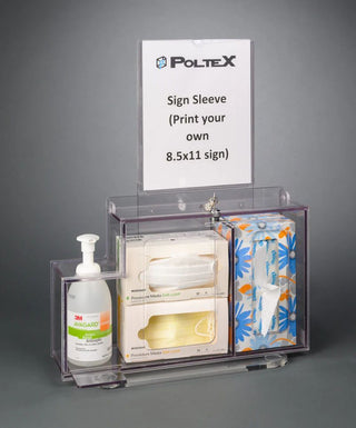 Poltex RESPS-3STL-SLV Locking Respiratory Hygiene Station S