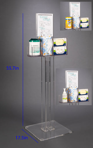 Poltex RESPU-S-DCL Respiratory Hygiene Station U-Tub Wipe, Mask, Tissue