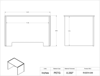 Poltex RISER1288 Benchtop Simple Riser Shelves