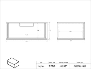 Poltex RISERBIN1288 Benchtop Simple Riser Shelf w/Drawer