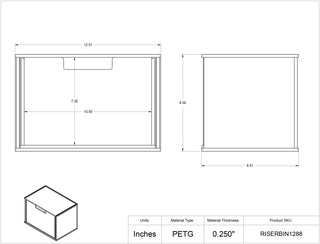 Poltex RISERBIN1288 Benchtop Simple Riser Shelf w/Drawer