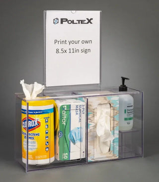 Poltex SANSTAT17SLV / SANSTAT23SLV Sanitizing Station with Sign Sleeve