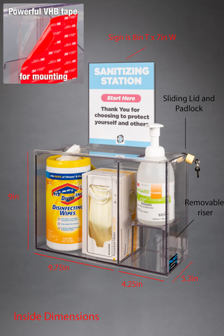 Poltex SANSTAT Wall Mount Sanitizing Station with Padlock