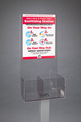 Poltex SFsw-2STL Start Here Finish Here Station - Hand Sanitizer/Wipes
