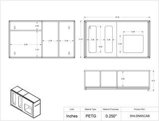 Poltex SHLDN95CAB  N95/Face Mask w/Shield Dispenser - Sliding Door/Front Load