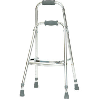 Silver ProBasics 1065C Side Hemi Walker/Cane with gray feet and handles on a white background